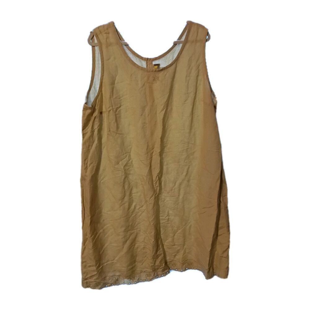 SL Fashions Linen Blend Dress Beige Lagenlook Sz. 24W Minimalist